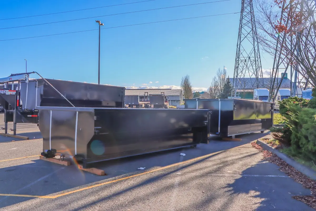Roll-off dumpster ready for waste disposal at job site for Construction Dumpster Rental in Copperas Cove